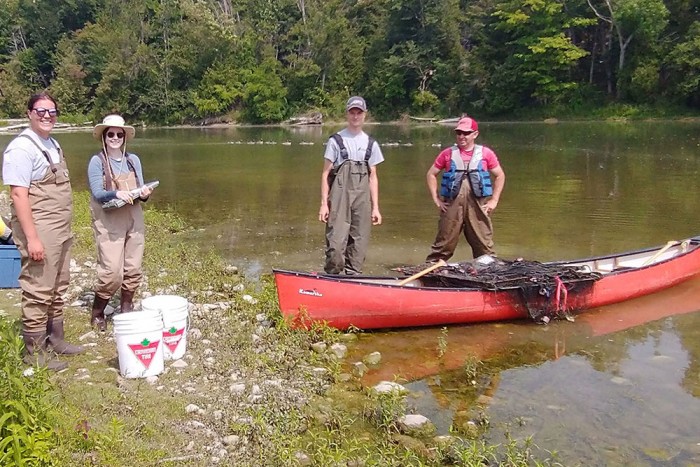 Gwen Taylor and fellow staff at Ausable Bayfield Conservation, monitoring for species at risk.