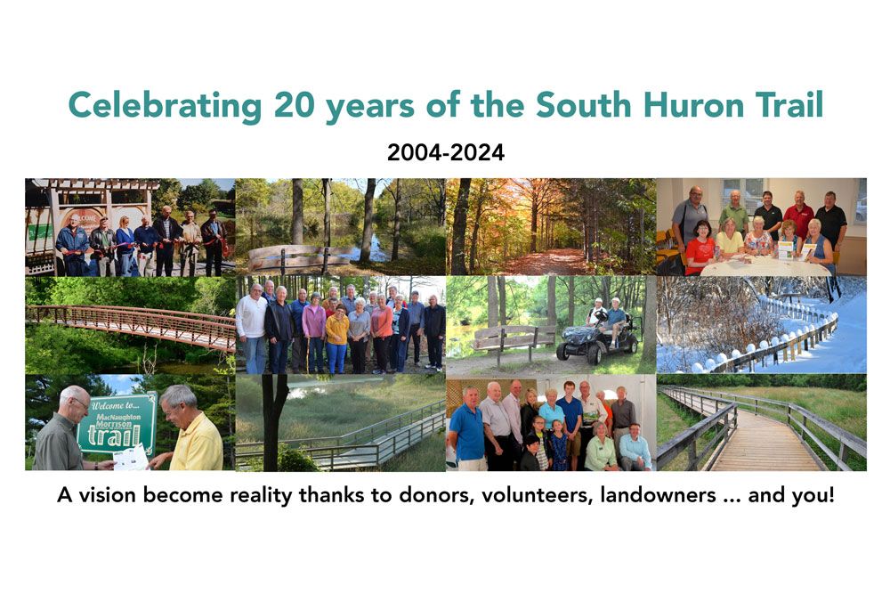 A collage of photos, over the years, of MacNaughton-Morrison Trail and its supporters.