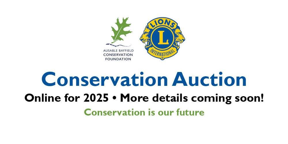 A poster saying Conservation Auction announcing it's online.