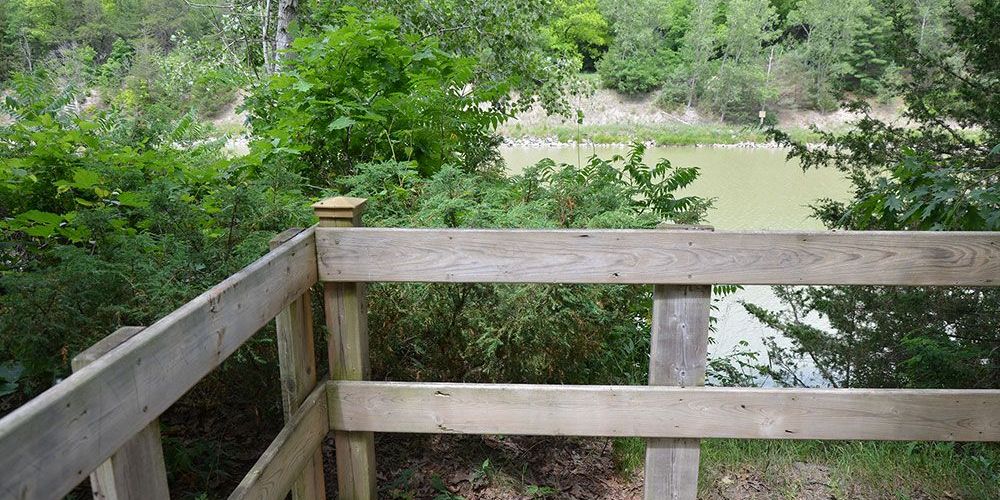 A file photo at Ausable River Cut Conservation Area showing lookout over water.