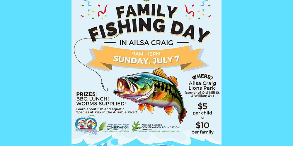 A poster for Family Fishing Day in Ailsa Craig.