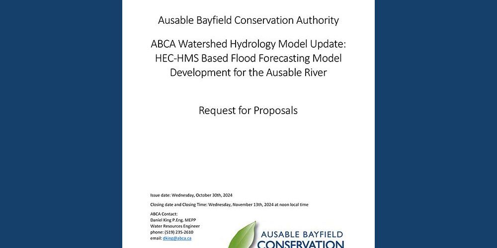 The cover of flood forecasting Request for Proposals.