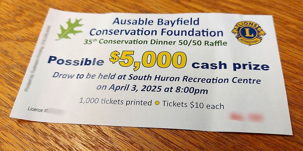 A 50-50 raffle draw ticket.