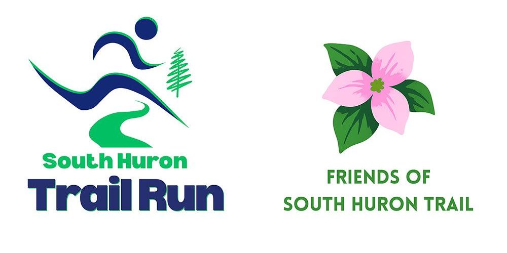 A logo for South Huron Trail Run and logo of Friends of the Trail.