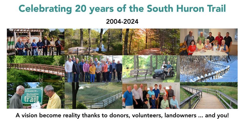 A collage of photos, over the years, of MacNaughton-Morrison Trail and its supporters.